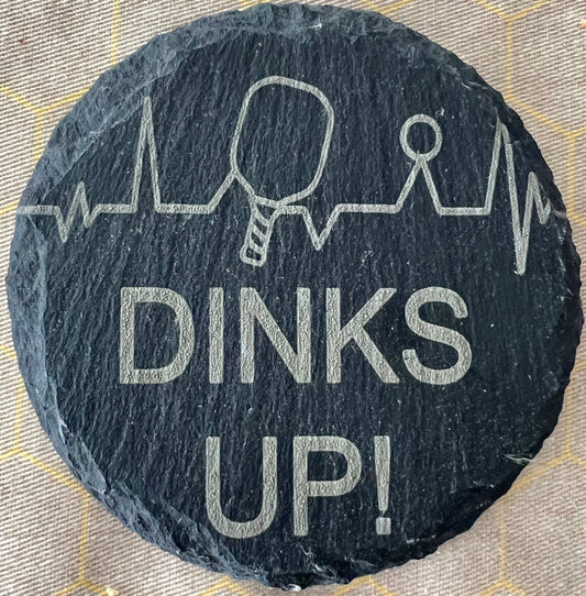 Dinks Up Pickleball Coaster